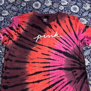PINK Victoria's Secret Maroon and Black Tee